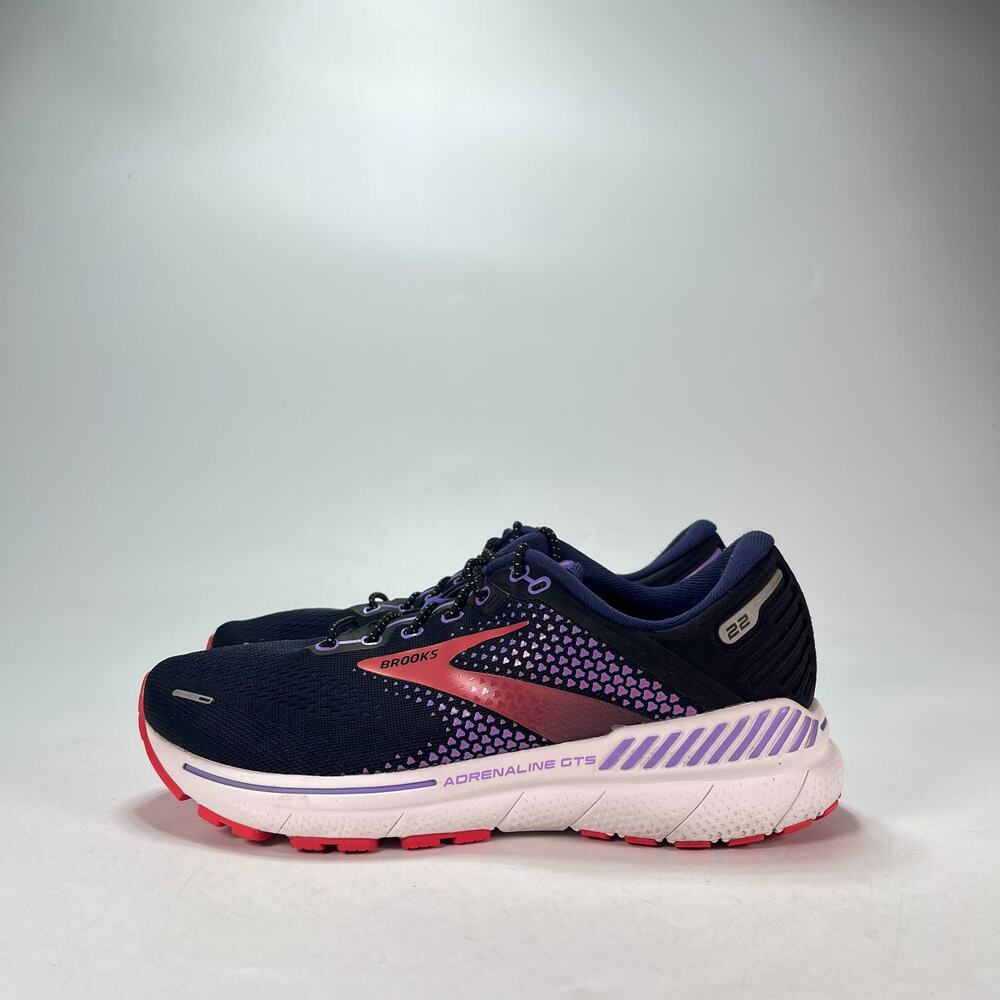 Brooks Adrenaline GTS 22 Black Purple Coral Sneakers 1203531D080 Women's Size 8 - Picture 3 of 8